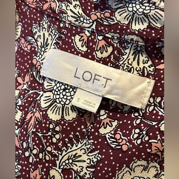 LOFT Floral Long Sleeve Button Up Sundress Size Small - Picture 5 of 5